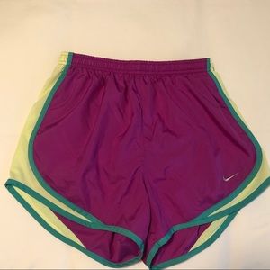 Nike Dri-Fit Purple with Green Trim Running Shorts